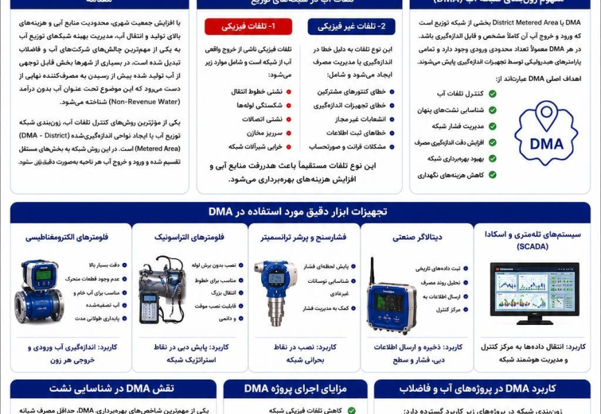 زون‌بندی شبکه‌های توزیع آب مؤثرترین روش‌های مدیریت شبکه و کاهش تلفات آب