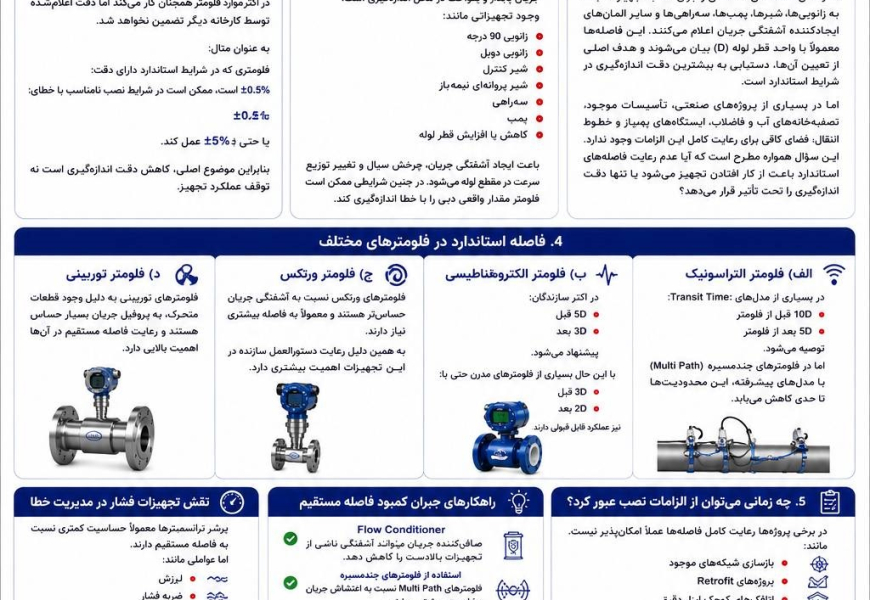 آیا رعایت فاصله‌های استاندارد نصب فلومترها و تجهیزات ابزار دقیق همیشه الزامی است؟
