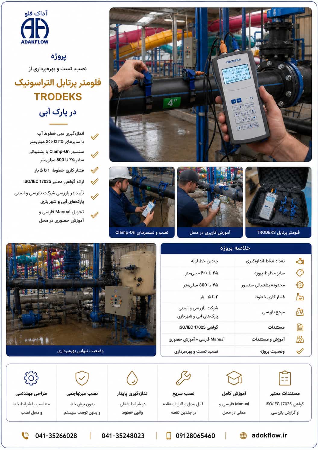 Portable Ultrasonic Flow Measurement for Water Park Piping Using TRODEKS Flowmeter