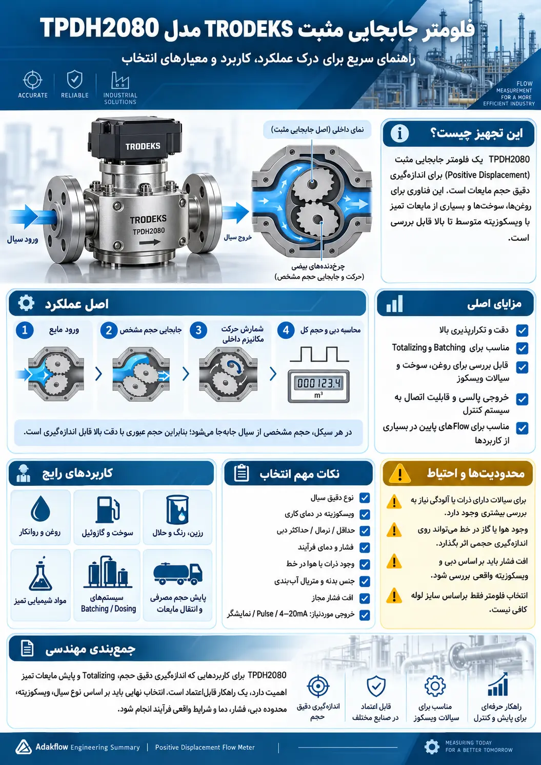 فلومتر جابه‌جایی مثبت و راهنمای انتخاب Oval Gear برای روغن، سوخت و مایعات ویسکوز