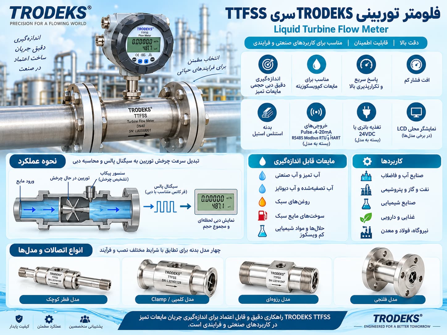 TRODEKS TTFSS Liquid Turbine Flow Meter